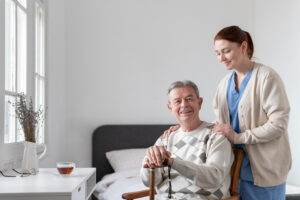 picture of senior in-home care with caregiver