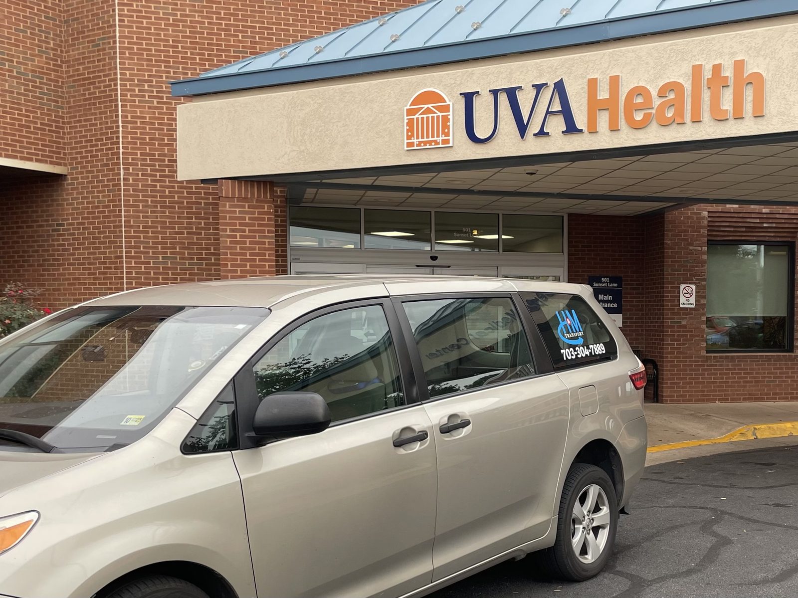 H&M Transport van at UVA Health Culpeper Medical Center in Culpeper, Virginia